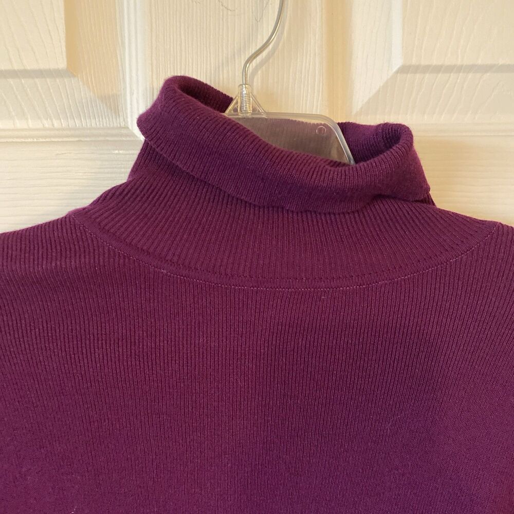 Chico’s Sweater Women’s Size 1 Purple Long Sleeve High Neck Pullover Stretch - Picture 2 of 10